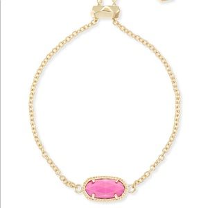 Elaina Gold Chain Bracelet In Magenta